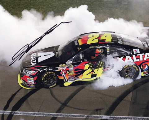 AUTOGRAPHED 2014 Jeff Gordon #24 Axalta Racing BRICKYARD INDY RACE WIN BURNOUT (Victory Celebration) Signed 8X10 Inch Picture NASCAR Glossy Photo with COA