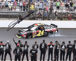 AUTOGRAPHED 2014 Jeff Gordon #24 Axalta Racing BRICKYARD INDY RACE WIN (Victory Burnout with Crew) Signed 8X10 Inch Picture NASCAR Glossy Photo with COA