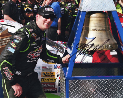 AUTOGRAPHED 2014 Kyle Busch #18 Interstate Batteries FONTANA RACE WIN (Ringing The Bell) Signed 8X10 Inch Picture NASCAR Glossy Photo with COA