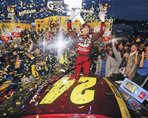 AUTOGRAPHED 2015 Jeff Gordon #24 AARP Member Advantages MARTINSVILLE RACE WIN (Victory Lane Grandfather Clock) Signed 8X10 Inch Picture NASCAR Glossy Photo with COA