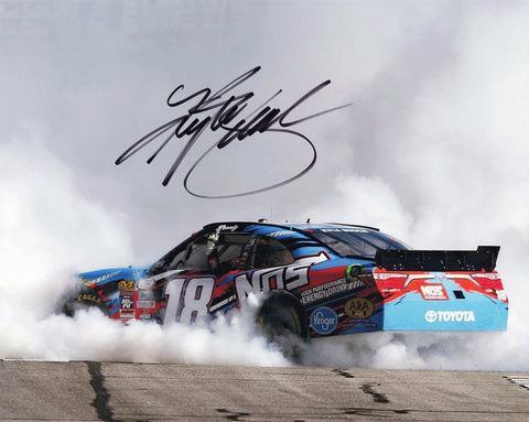 AUTOGRAPHED 2016 Kyle Busch #18 NOS Energy Drink ATLANTA RACE WIN BURNOUT (Xfinity Series 77th Victory) Signed 8X10 Inch Picture NASCAR Glossy Photo with COA