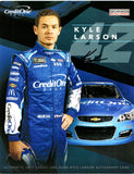 AUTOGRAPHED 2017 Kyle Larson #42 Credit One Bank OFFICIAL HERO CARD (Ganassi Racing) Rare Signed 9X11 Inch NASCAR Hero Card Photo COA