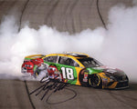 AUTOGRAPHED 2018 Kyle Busch #18 M&Ms Flavor Vote RICHMOND RACE WIN (Victory Burnout) Signed 8X10 Inch Picture NASCAR Glossy Photo with COA