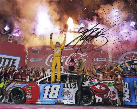 AUTOGRAPHED 2018 Kyle Busch #18 M&Ms Patriotic CHARLOTTE RACE WIN (Coca-Cola 600 Victory Lane) Signed 8X10 Inch Picture NASCAR Glossy Photo with COA