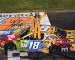 AUTOGRAPHED 2018 Kyle Busch #18 M&Ms Racing RICHMOND RACE WIN (50th Career Victory) Signed 8X10 Inch Picture NASCAR Glossy Photo with COA