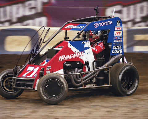 AUTOGRAPHED 2019 Christopher Bell #71w iRacing Team CHILI BOWL NATIONALS WIN (Last Lap Pass Over Larson) Sprint Car Signed 8X10 Inch Picture NASCAR Glossy Photo with COA