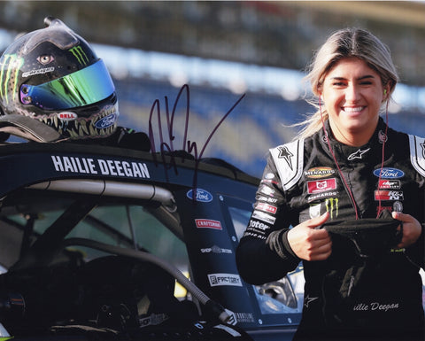 AUTOGRAPHED 2019 Hailie Deegan #19 Monster Energy Racing (Pre-Race Pit Road) ARCA Menards Series Signed 8X10 Inch Picture NASCAR Glossy Photo with COA