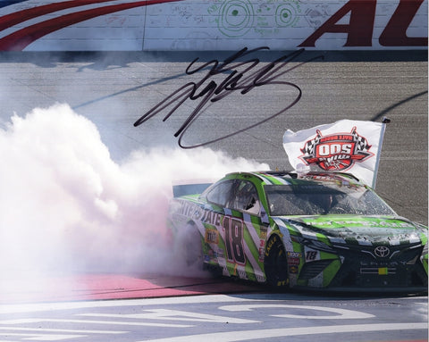 AUTOGRAPHED 2019 Kyle Busch #18 Interstate Batteries CALI AUTO CLUB RACE WIN (200 Career Wins) Victory Burnout Signed 8X10 Inch Picture NASCAR Glossy Photo with COA
