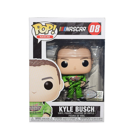 AUTOGRAPHED 2019 Kyle Busch #18 Interstate Batteries NASCAR FUNKO POP #08 Rare Signed Collectible Figurine with COA