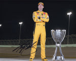 AUTOGRAPHED 2019 Kyle Busch #18 M&Ms Racing MONSTER CUP SERIES CHAMPION (Championship Trophy) Signed 8X10 Inch Picture NASCAR Glossy Photo with COA