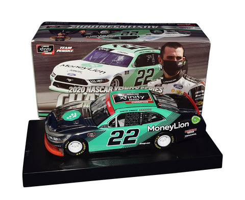 AUTOGRAPHED 2020 Austin Cindric #22 Money Lion Racing XFINITY SERIES CHAMPION (Team Penske) RARE COLOR CHROME Signed Collectible Lionel 1/24 Scale NASCAR Diecast Car with COA (#11 of only 96 produced)