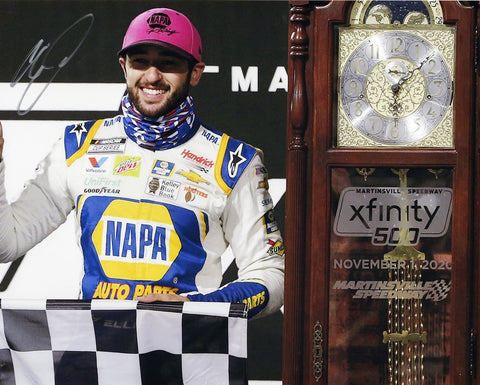 AUTOGRAPHED 2020 Chase Elliott #9 NAPA Racing MARTINSVILLE RACE WIN (Grandfather Clock Victory Lane) Signed 8X10 Inch Picture NASCAR Glossy Photo with COA