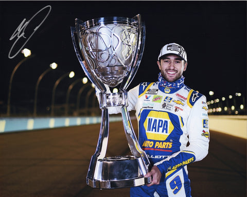AUTOGRAPHED 2020 Chase Elliott #9 NAPA Racing NASCAR CHAMPION (Phoenix Champ Trophy) Signed 8X10 Inch Picture NASCAR Glossy Photo with COA