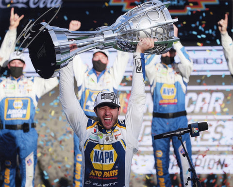AUTOGRAPHED 2020 Chase Elliott #9 NAPA Racing PHOENIX RACE WIN (2020 NASCAR Champion) Victory Lane Signed 8X10 Inch Picture NASCAR Glossy Photo with COA