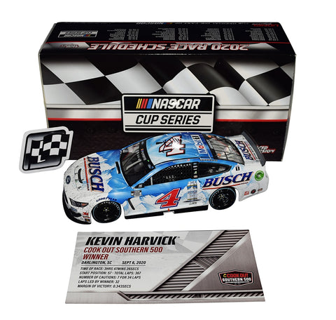 AUTOGRAPHED 2020 Kevin Harvick #4 Busch Beer DARLINGTON RACE WIN (Throwback Weekend) Raced Version Signed Lionel 1/24 Scale NASCAR Diecast Car with COA (#513 of only 840 produced)