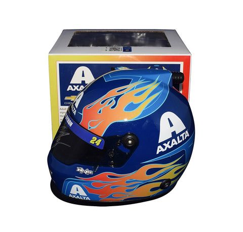 AUTOGRAPHED 2020 William Byron #24 Axalta Flames Racing (Off-Axis Paint) Hendrick Motorsports Signed Collectible NASCAR Replica Mini Helmet with COA
