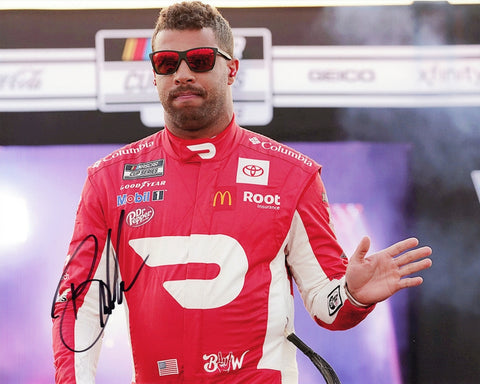 AUTOGRAPHED 2021 Bubba Wallace #23 Door Dash Team DRIVER INTRODUCTIONS (23XI Racing) Signed 8X10 Inch Picture NASCAR Glossy Photo with COA
