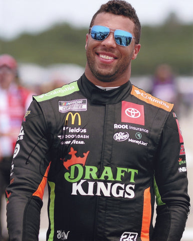 AUTOGRAPHED 2021 Bubba Wallace #23 Pit Road Walk DRAFTKINGS FIRESUIT (Pocono Raceway Debut) 23XI Racing Signed 8X10 Inch Picture NASCAR Glossy Photo with COA