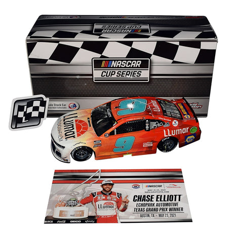 AUTOGRAPHED 2021 Chase Elliott #9 Llumar Racing COTA RACE WIN (Circuit of the Americas) Raced Version Signed Lionel 1/24 Scale NASCAR Diecast Car with COA (#1543 of only 2,220 produced)