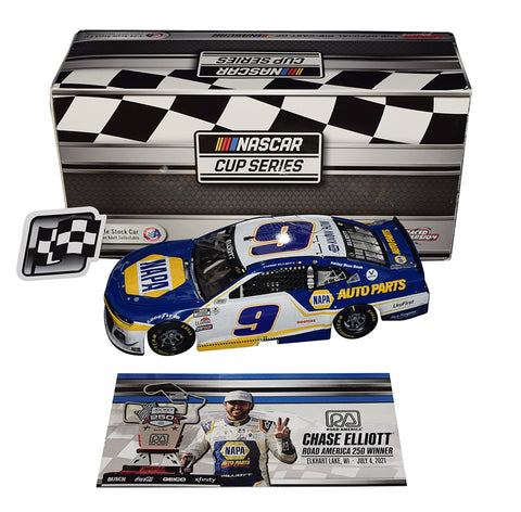 AUTOGRAPHED 2021 Chase Elliott #9 NAPA Racing ROAD AMERICA WIN (Raced Version) Hendrick Motorsports Signed Lionel 1/24 Scale NASCAR Diecast Car with COA