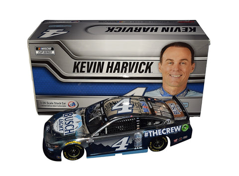 AUTOGRAPHED 2021 Kevin Harvick #4 Busch Light #THECREW (Stewart-Haas Racing) RARE COLOR CHROME Signed Lionel 1/24 Scale NASCAR Diecast Car with COA (#12 of only 84 produced)