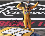 AUTOGRAPHED 2021 Kyle Busch #18 M&Ms Minis POCONO RACE WIN (Victory Celebration) Tricky Triangle Signed 8X10 Inch Picture NASCAR Glossy Photo with COA