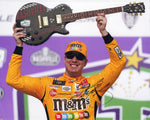 AUTOGRAPHED 2021 Kyle Busch #18 M&M's Racing NASHVILLE RACE WIN (100th Xfinity Victory) Guitar Trophy Signed 8X10 Inch Picture NASCAR Glossy Photo with COA