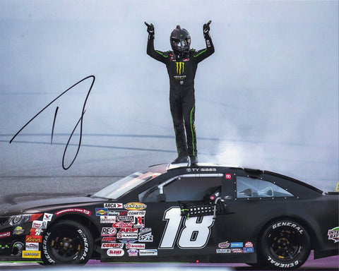 AUTOGRAPHED 2021 Ty Gibbs #18 Joe Gibbs Racing MICHIGAN ARCA SERIES WIN (Victory Burnout) Signed 8X10 Inch Picture NASCAR Glossy Photo with COA