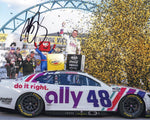 AUTOGRAPHED 2022 Alex Bowman #48 Ally Racing LAS VEGAS RACE WIN (Victory Lane Celebration) Signed 8X10 Inch Picture NASCAR Glossy Photo with COA