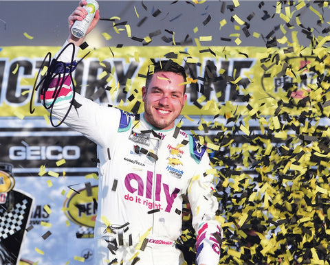 AUTOGRAPHED 2022 Alex Bowman #48 Ally Racing LAS VEGAS WIN (Victory Lane Celebration) Signed 8X10 Inch Picture NASCAR Glossy Photo with COA