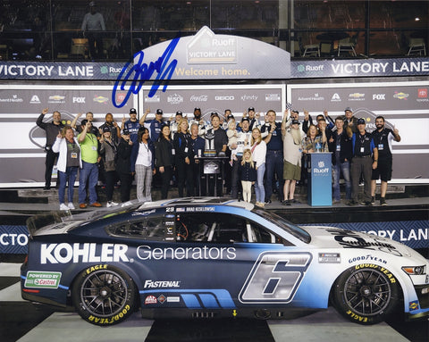 AUTOGRAPHED 2022 Brad Keselowski #6 Kohler Generators DAYTONA DUELS RACE WIN (Victory Lane) RFK Racing Signed 8X10 Inch Picture NASCAR Glossy Photo with COA
