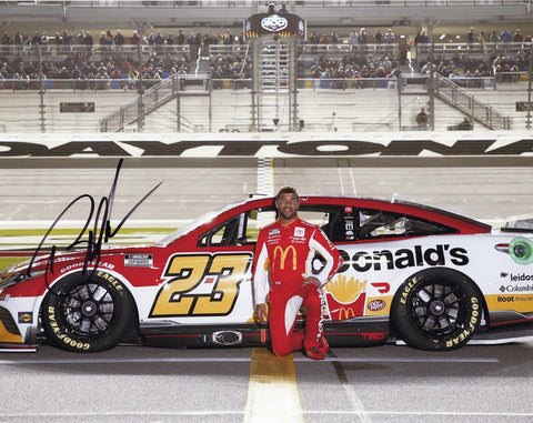 AUTOGRAPHED 2022 Bubba Wallace #23 McDonald's Car DAYTONA INTERNATIONAL SPEEDWAY (Daytona 500 Pit Road) Signed 8X10 Inch Picture NASCAR Glossy Photo with COA