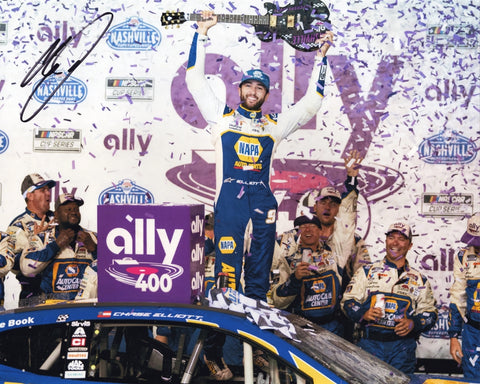 AUTOGRAPHED 2022 Chase Elliott #9 NAPA Racing NASHVILLE MUSIC CITY RACE WIN (Victory Lane Confetti) Signed 8X10 Inch Picture NASCAR Glossy Photo with COA