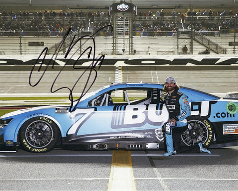 AUTOGRAPHED 2022 Corey Lajoie #7 Built Racing DAYTONA 500 PIT ROAD (Next Gen Car) Spire Motorsports Signed 8X10 Inch Picture NASCAR Glossy Photo with COA