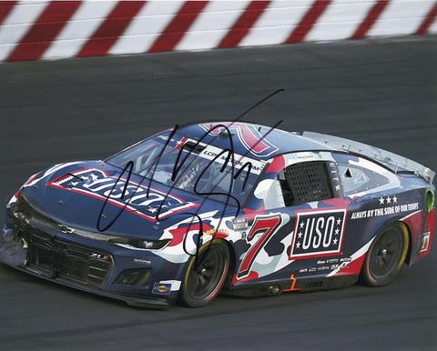 AUTOGRAPHED 2022 Corey Lajoie #7 Coca-Cola 600 Race USO PATRIOTIC PAINT SCHEME (Spire Motorsports) Signed 8X10 Inch Picture NASCAR Glossy Photo with COA