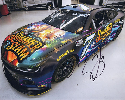 AUTOGRAPHED 2022 Corey Lajoie #7 Next Gen Car WWE SUMMER SLAM PAINT SCHEME (Spire Motorsports) Signed 8X10 Inch Picture NASCAR Glossy Photo with COA