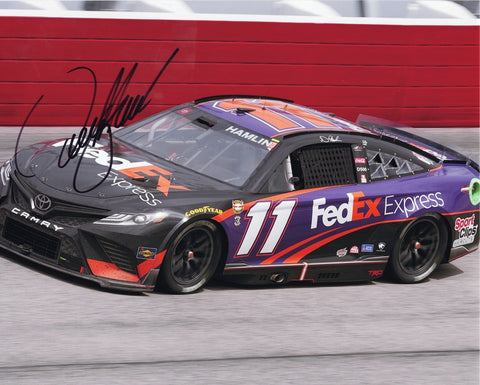 AUTOGRAPHED 2022 Denny Hamlin #11 FedEx Express Toyota (Joe Gibbs Racing) NASCAR Cup Series Signed 8X10 Inch Picture NASCAR Glossy Photo with COA