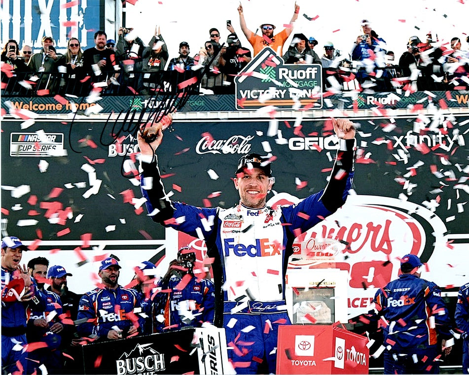 AUTOGRAPHED 2022 Denny Hamlin #11 FedEx Racing RICHMOND RACE WIN (Vict ...
