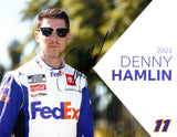 AUTOGRAPHED 2022 Denny Hamlin #11 FedEx Team OFFICIAL HERO CARD (Joe Gibbs Racing) Signed 9X11 Inch Picture NASCAR Hero Card Photo with COA