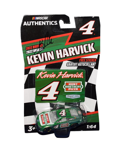 AUTOGRAPHED 2022 Kevin Harvick #4 Hunt Brothers Pizza Team (Stewart-Haas Racing) NASCAR Authentics Wave 03 Signed Collectible 1/64 Scale NASCAR Diecast Car with COA