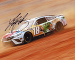 AUTOGRAPHED 2022 Kyle Busch #18 M&Ms Crunchy Cookie BRISTOL DIRT RACE (Joe Gibbs Racing) Signed 8X10 Inch Picture NASCAR Glossy Photo with COA