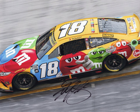 AUTOGRAPHED 2022 Kyle Busch #18 M&M's Racing FINAL SEASON AT GIBBS (Bristol Motor Speedway) Signed 8X10 Inch Picture NASCAR Glossy Photo with COA