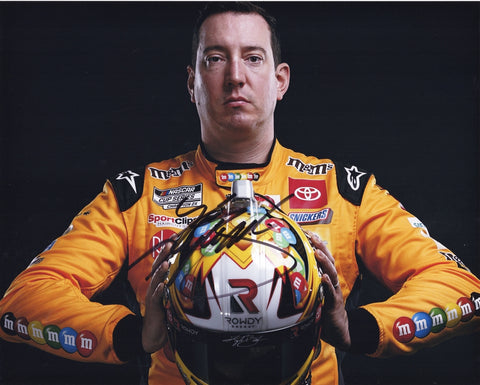 AUTOGRAPHED 2022 Kyle Busch #18 M&Ms Toyota Driver NASCAR MEDIA DAY (Joe Gibbs Racing) Signed 8X10 Inch Picture NASCAR Glossy Photo with COA
