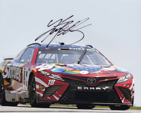 AUTOGRAPHED 2022 Kyle Busch #18 Skittles Patriotic Racing ROAD AMERICA RACE (Final Season at Gibbs) Signed 8X10 Inch Picture NASCAR Glossy Photo with COA
