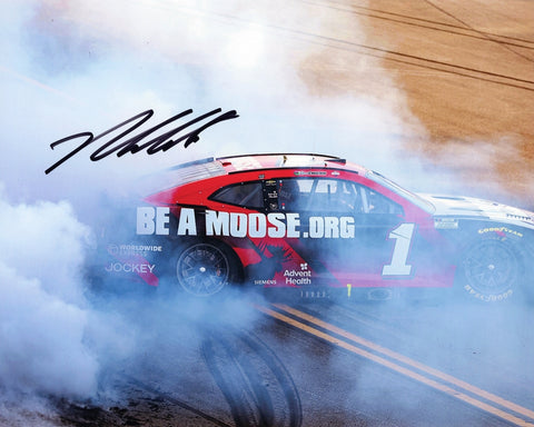 AUTOGRAPHED 2022 Ross Chastain #1 Be A Moose TALLADEGA RACE WIN (Victory Burnout) Trackhouse Signed 8X10 Inch Picture NASCAR Glossy Photo with COA