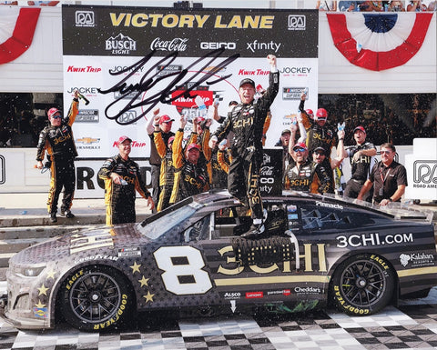 AUTOGRAPHED 2022 Tyler Reddick #8 Richard Childress Racing INDY ROAD COURSE WIN (Victory Lane Celebration) 3CHI Team Signed 8X10 Inch Picture NASCAR Glossy Photo with COA