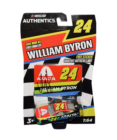 AUTOGRAPHED 2022 William Byron #24 Axalta Racing (Hendrick Motorsports) NASCAR Authentics Wave 03 Signed 1/64 Scale Diecast Car with COA