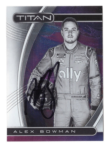 AUTOGRAPHED Alex Bowman 2021 Panini Chronicles Racing TITAN (#48 Ally Team) Signed Collectible NASCAR Trading Card with COA
