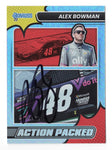 AUTOGRAPHED Alex Bowman 2022 Donruss Racing ACTION PACKED Rare Parallel Insert Signed Collectible NASCAR Trading Card with COA #044/199
