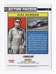 AUTOGRAPHED Alex Bowman 2022 Donruss Racing ACTION PACKED Rare Parallel Insert Signed Collectible NASCAR Trading Card with COA #044/199
